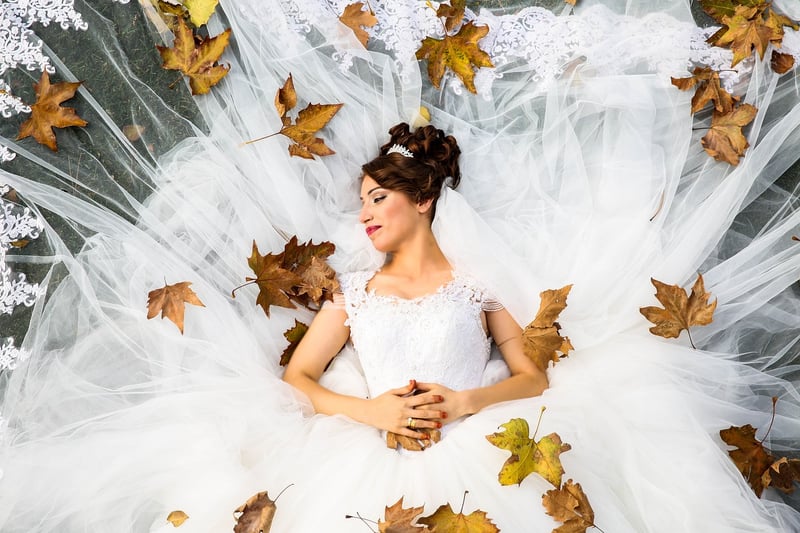 Bride in a glamorous dress